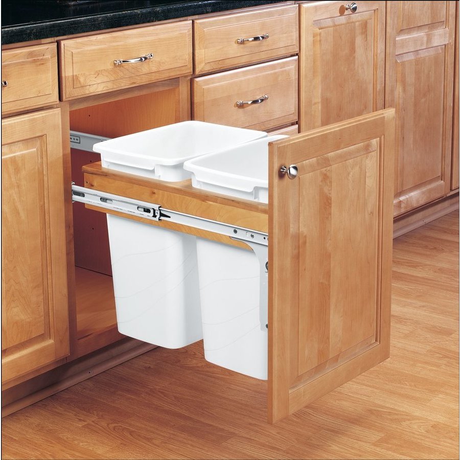 Rev A Shelf Wctm Dm Quart Wood Top Mount Double Trash Pull Out