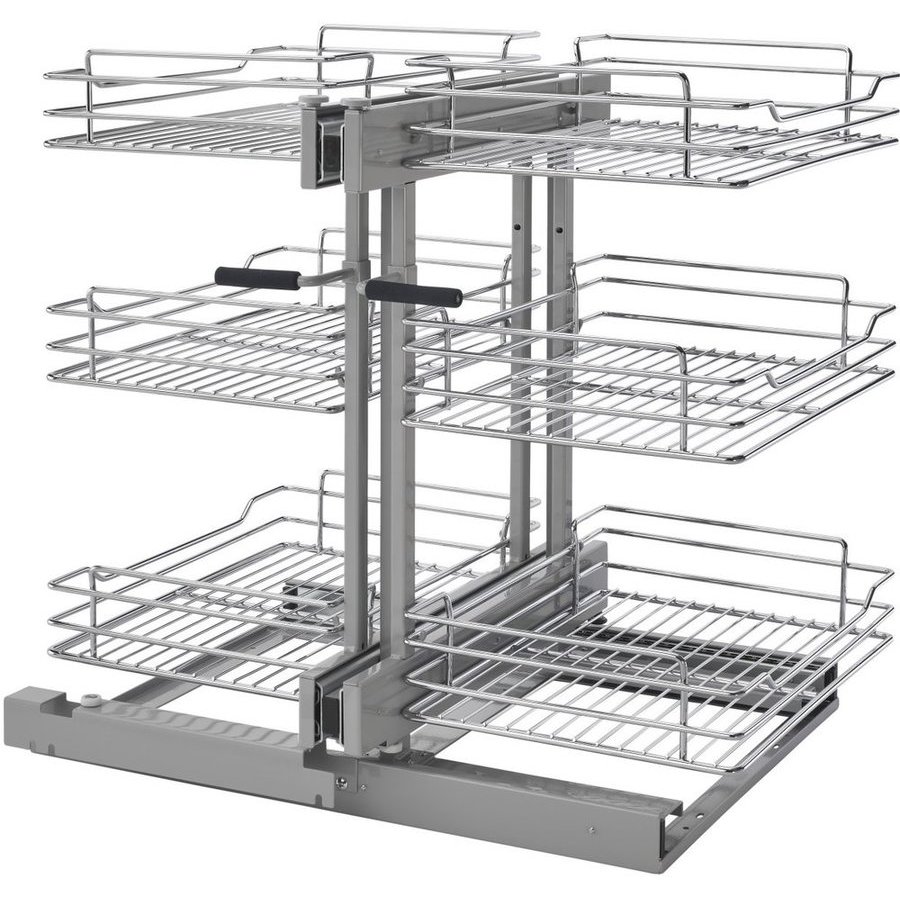 Rev A Shelf 5PSP3 15SC CR 15 Inch Width 3 Tier Non Handed Pull Slide