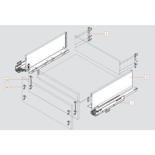 Blum 770C27S0S 11 Inch Length Series C LEGRABOX Soft Close Metal