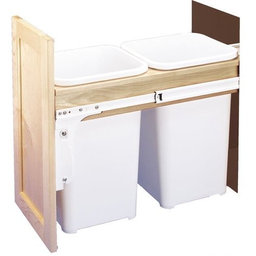 Rev A Shelf Wctm Dm Quart Wood Top Mount Double Trash Pull Out