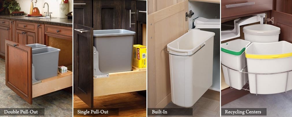 Pull Out Trash Cans Cabinetparts Com, Kitchen Cabinet Trash Can Inserts