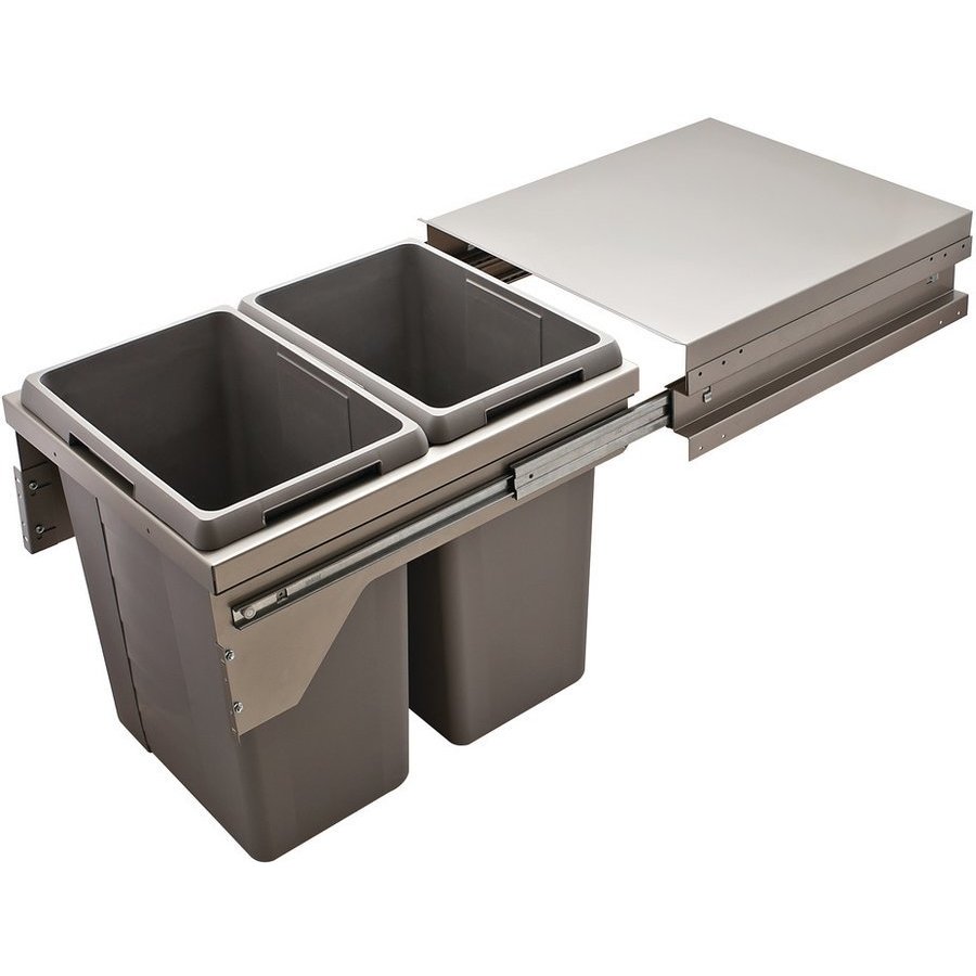 Hafele 502.74.573, 2 x 44.4 Quart US Cargo 15 Double Waste Bin PullOut