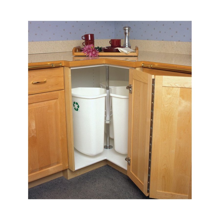 Knape and Vogt QT32PBW, 32 Quart Replacement Waste Bin for Corner