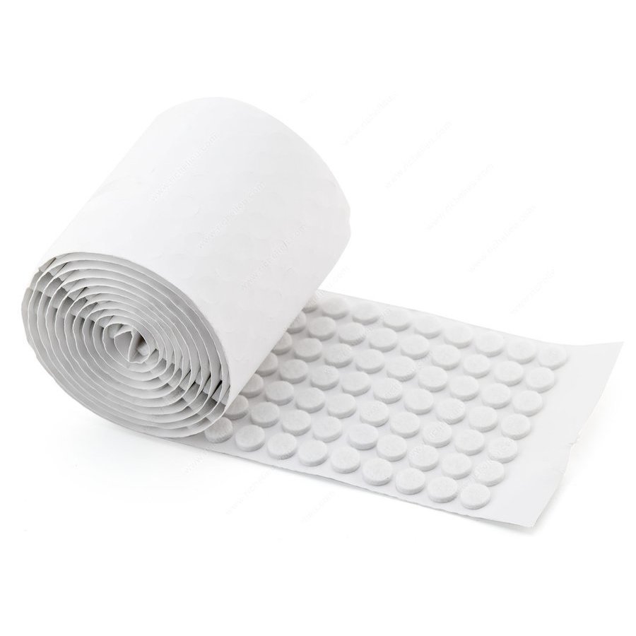 Heavy Duty SelfAdhesive Quiet Bumper Felt Pads, Roll of 1,000, White