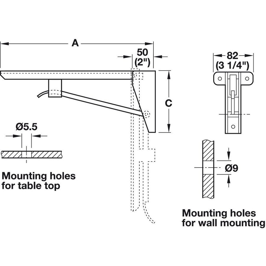 Hafele 287.42.403, Hebgo 13 Inch x 3-1/4 Inch x 5-1/4 Inch Light-Duty ...