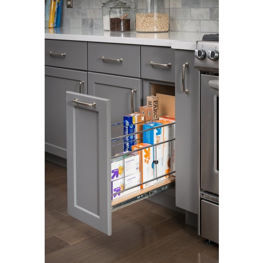 Hardware Resources 8 Inch Width Base Cabinet Pullout with Built in Tray