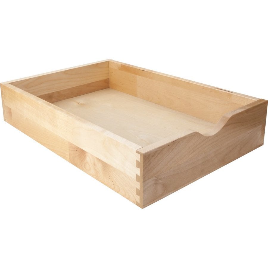 Solid Birch Wood Drawer Box with Scoop, 227/16 in. Width, 8 in. Height