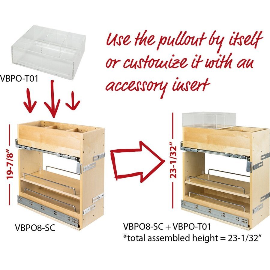 Hardware Resources VBPOT01, Divided Acrylic Top Tray for Vanity