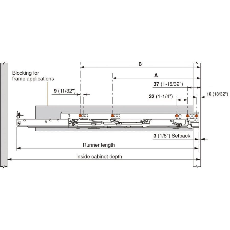 MOVENTO 769 30 Inch, 5/8 Inch Drawer Thickness, Blumotion Undermount