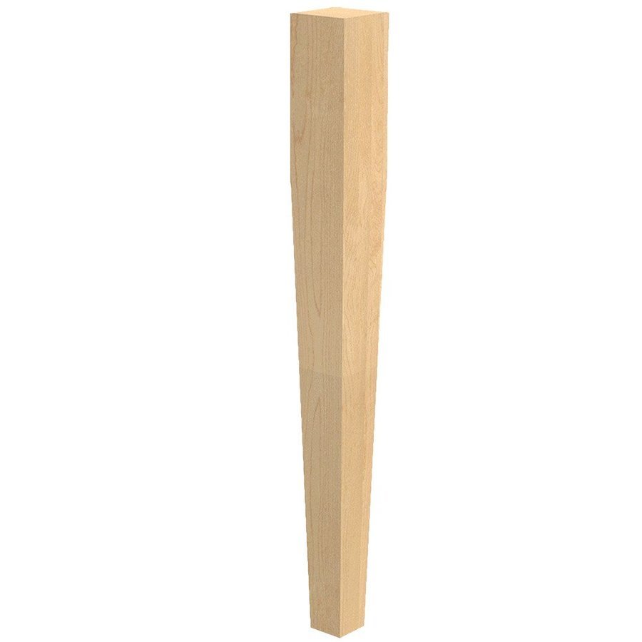 Brown Wood 01540210HK1, 4 Sided Square Tapered Leg Unfinished Hickory ...