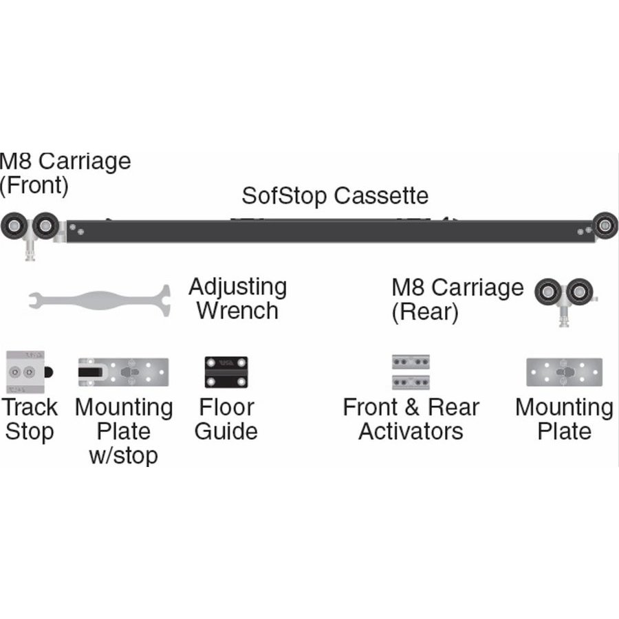 Cavity Sliders DKS0711, 176 lb Capacity Sofstop Pocket Door Soft Close