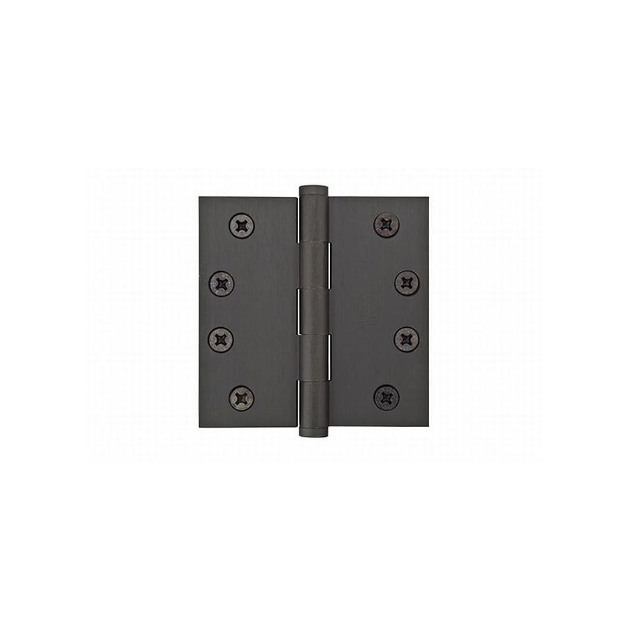 Emtek 96214US10B, Pair of 4 Inch Width x 4 Inch Height Square Solid Brass Heavy Duty Hinges, Oil