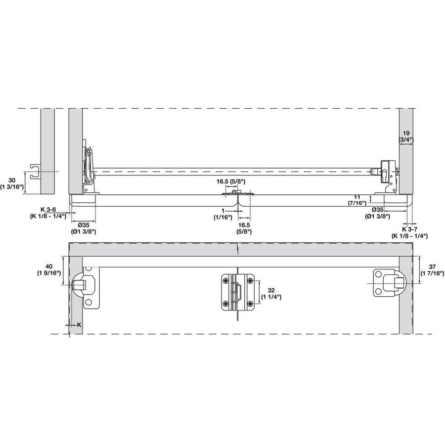 Salice F1CXE9, Central Hinge for Concertina Folding Door System