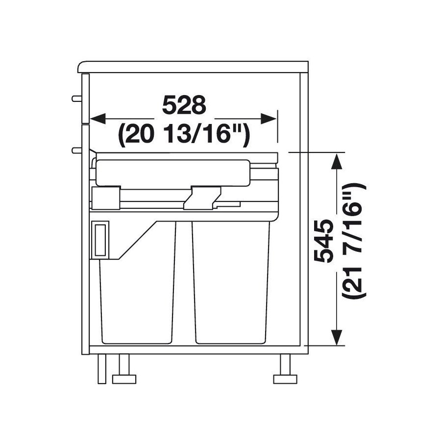 Hafele Double Waste Bin Hailo Euro Cargo 45 at Marilyn Rose blog