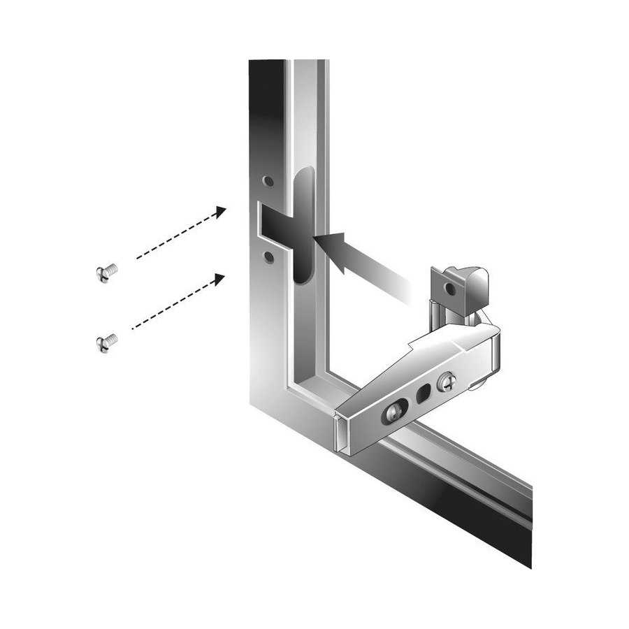 Salice C2Z6A99, 105 Degree Self Close For Quick Door Alumnium Frame Doors, Mod 17 Hinge