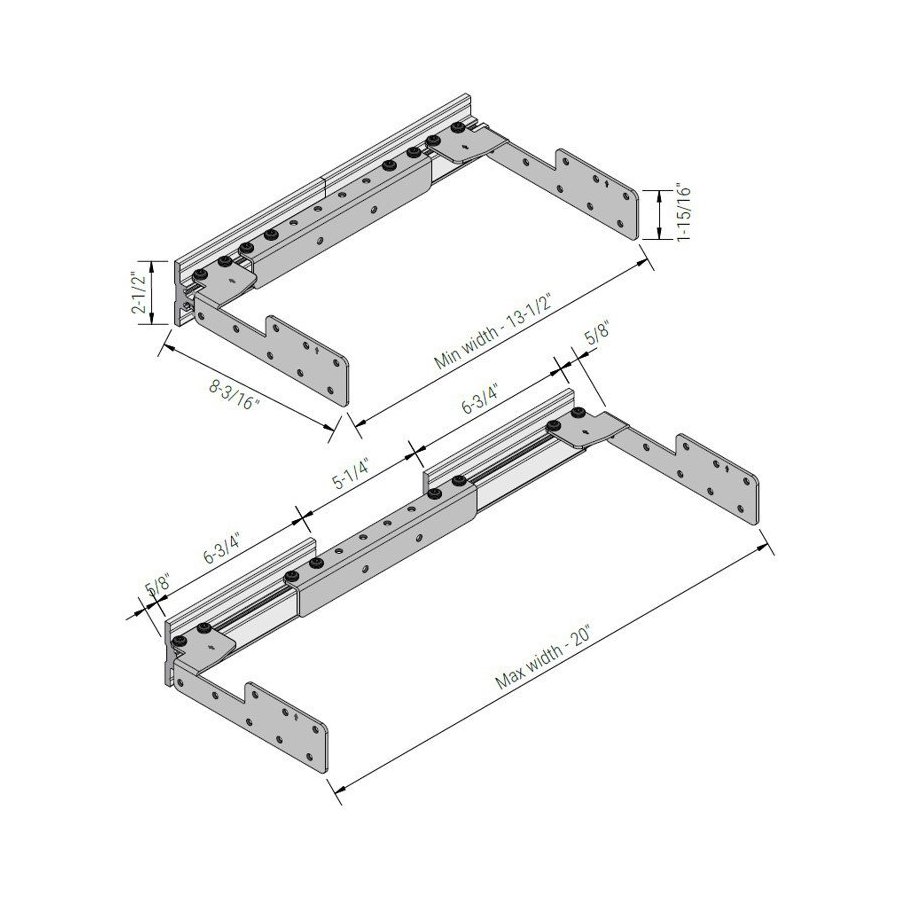 InnovaShelf FVB1521, 131/2, 20 Inch Bracket, Steel System for