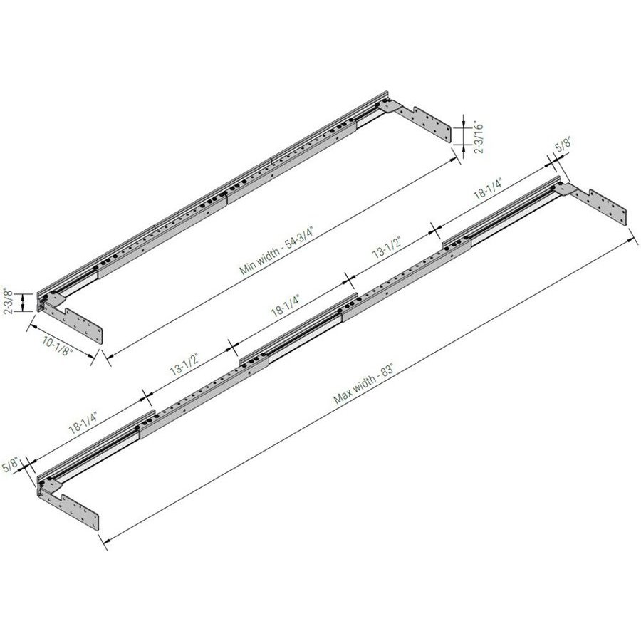 InnovaShelf FVB5684, 543/4, 83 Inch Bracket, Steel System for