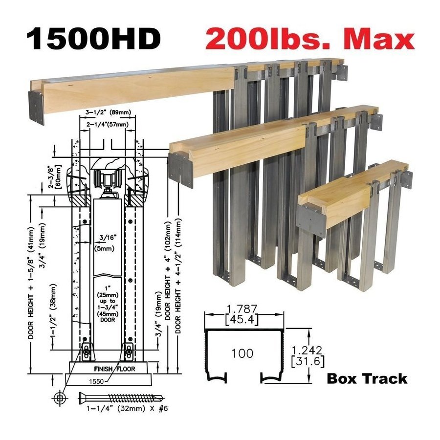 Johnson Hardware 1500 Replacement Kit – Includes Hangers, Guides, Door Stop & Wrench, Made In USA