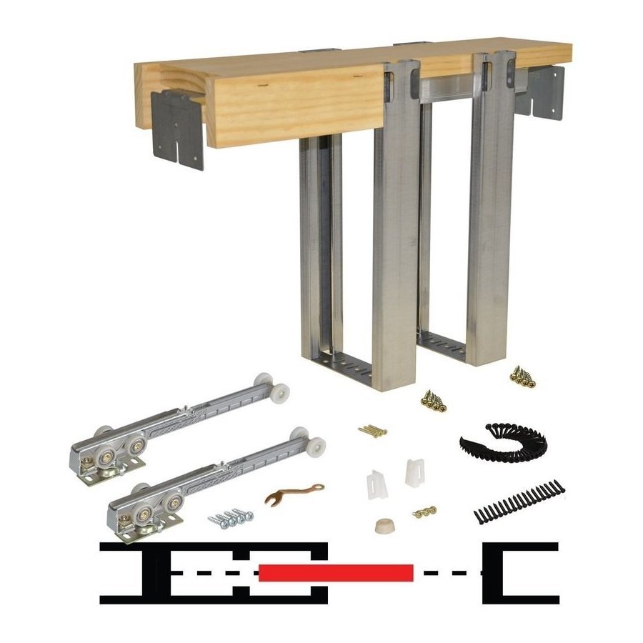 Johnson Hardware 1563080S, 36 Inch x 96 Inch Maximum Door Size Pocket