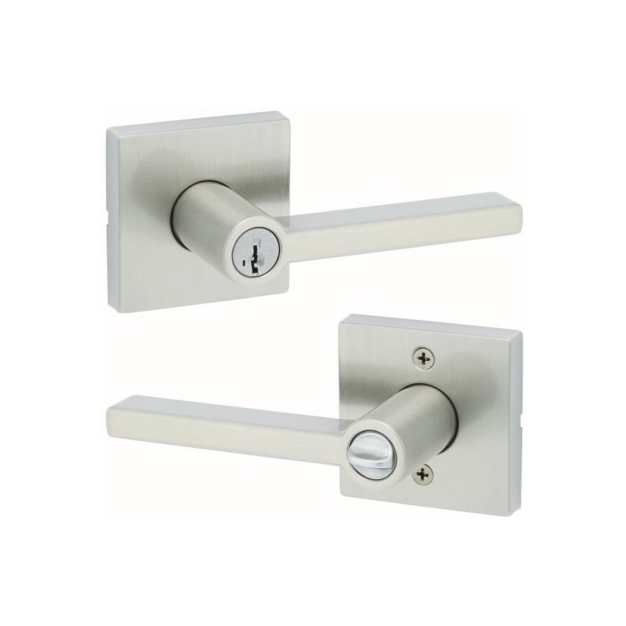 Kwikset Halifax Door Lever with Square Rose Entry Door Lock SmartKey