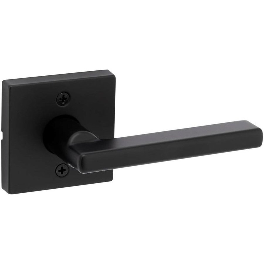 Kwikset Halifax Door Lever with Square Rose Interior Dummy Handleset Trim New Chassis, Iron