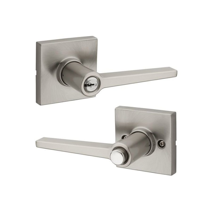 Kwikset Safelock SL4000DALRDT-15 Daylon Lever Privacy Lock – Satin Nickel, Round Rose, Bed & Bath