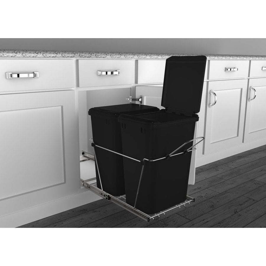 Rev A Shelf RV-18KD-18C S Double 35 Quart Waste Bin