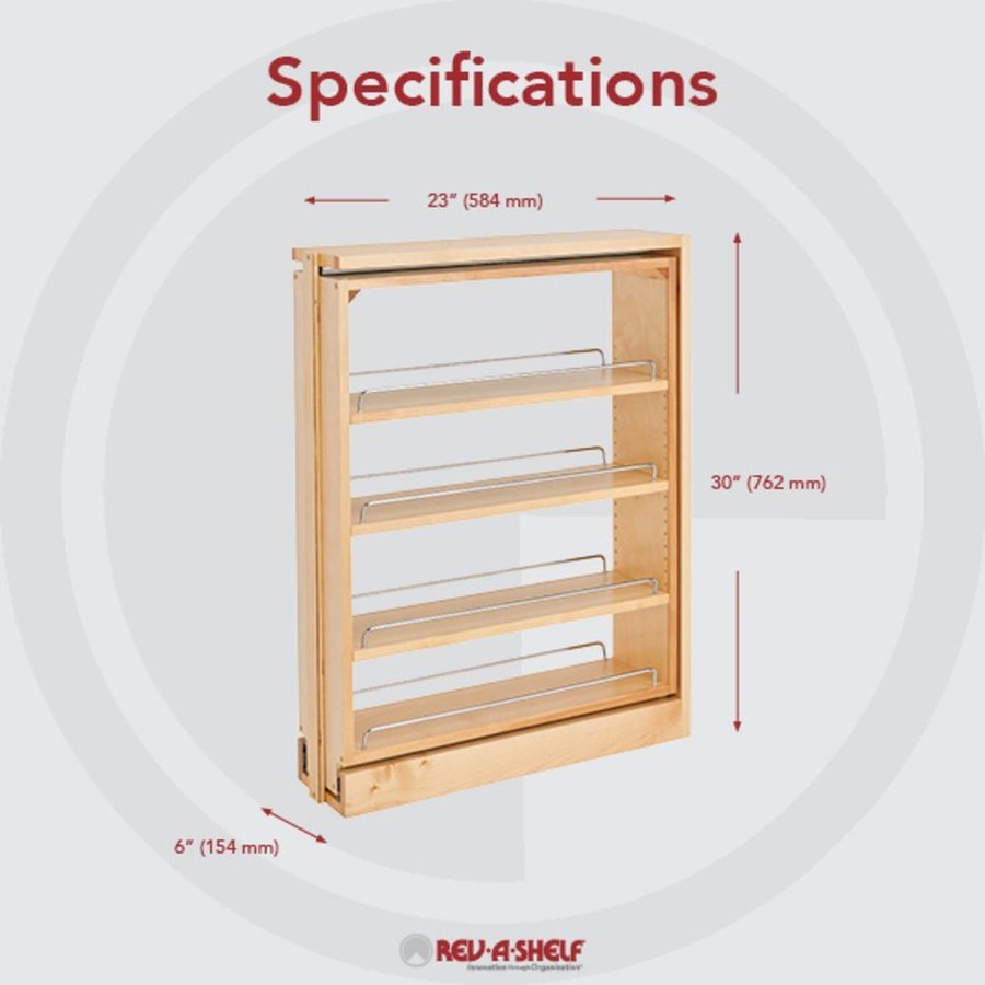 RevAShelf 432BFSC6C, 6 Inch Width Wood Kitchen Base Filler