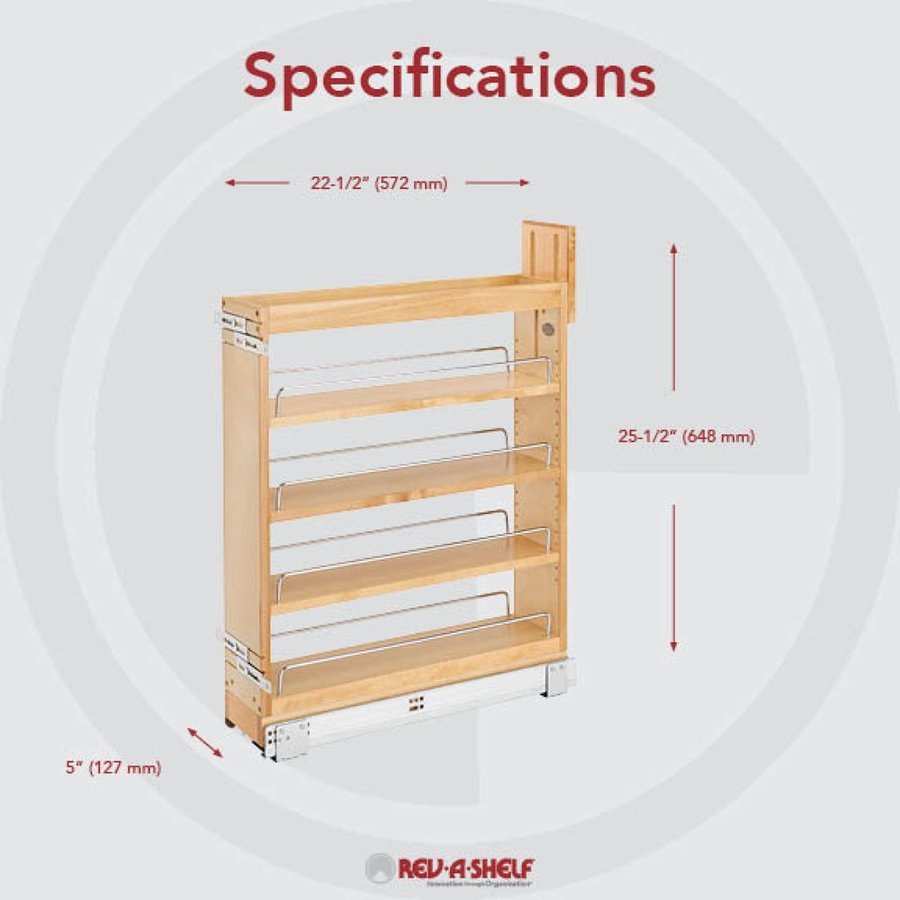 Rev A Shelf Bcsc C Inch Width Wood Pull Out Base Organizer