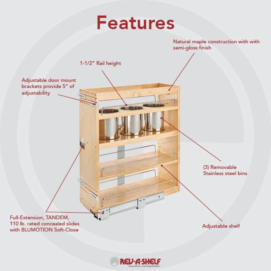 Rev A Shelf Ut Bcsc C Inch Width Base Cabinet Bottom And