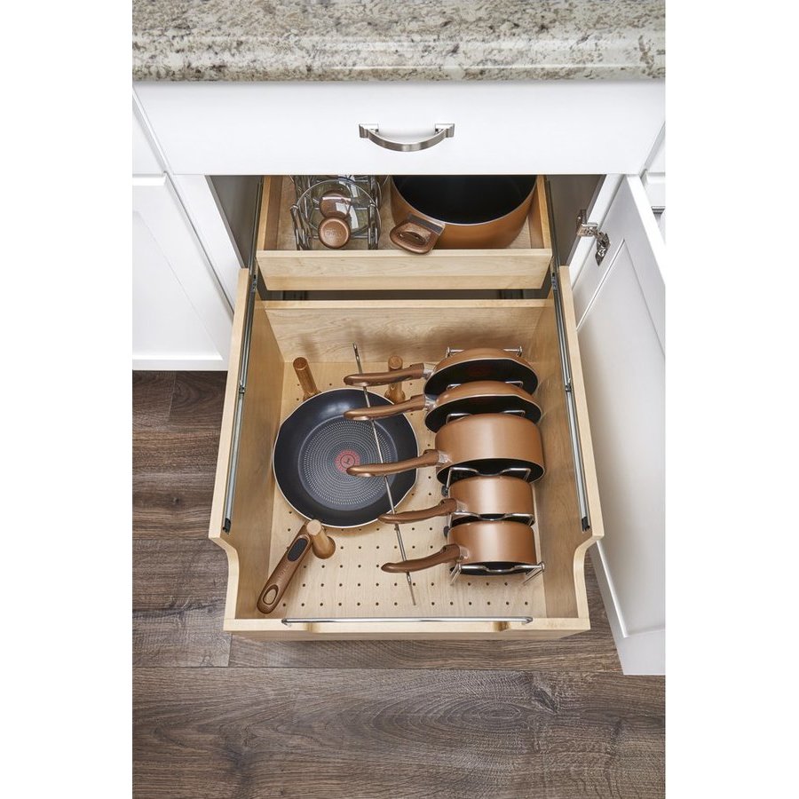 RevAShelf 4CW224SC1, 201/2 Inch Width TwoTier Wood Cookware Organizer, Minimum