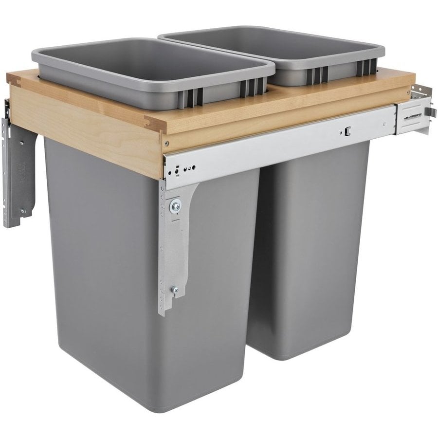 RevAShelf 4WCTM2150BBSCDM2, 50 Quart Wood Top Mount Double Trash