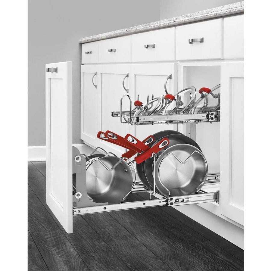Rev-A-Shelf 5CW2-1222-CR, 11-3/4 Inch Width 2 Tier Cookware Organizer ...