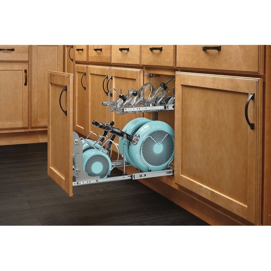 RevAShelf 5CW21222SCCR, 12 Inch Width 2 Tier Cookware Organizer with SoftClose Slides, for