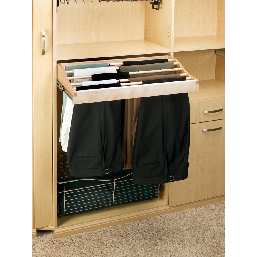 RevAShelf 30 Inch Pants Rack Organizer Natural Wood CWPR30141