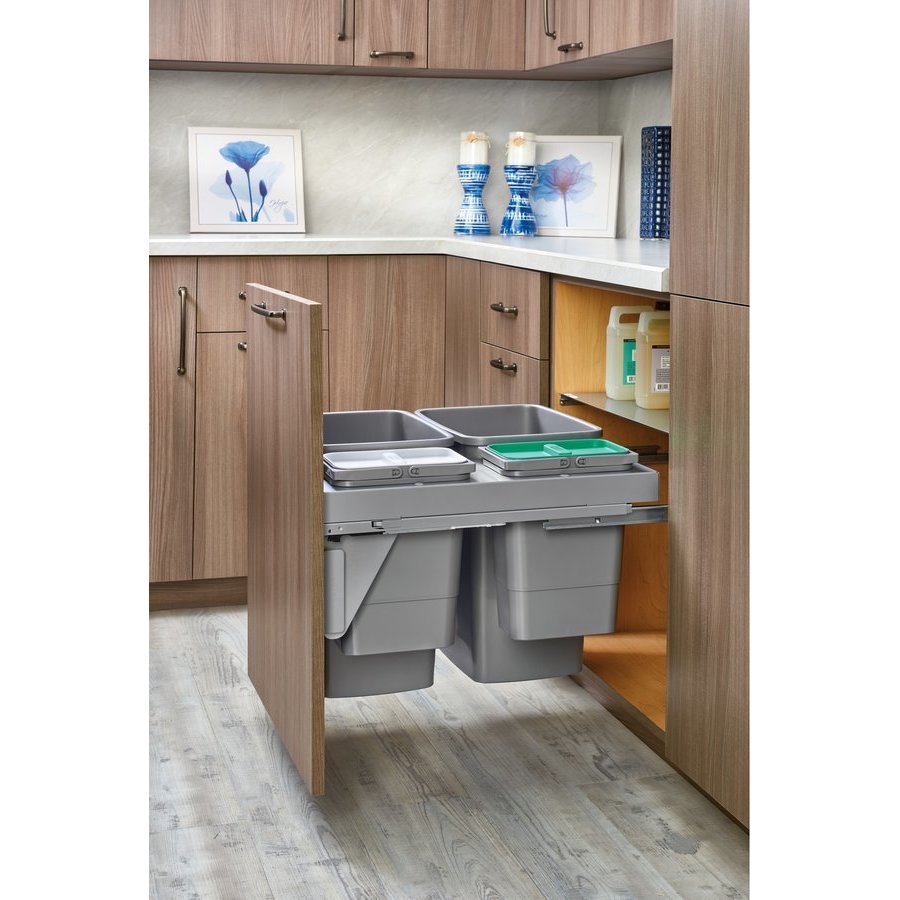 RevAShelf (2) 35 Quart and (2) 8 Quart Top Mount Trash PullOut Waste