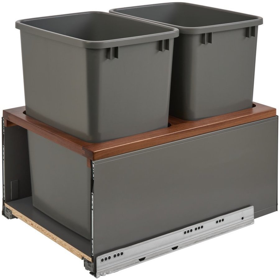 RevAShelf 35 Quart Bottom Mount Double Trash PullOut Waste Container