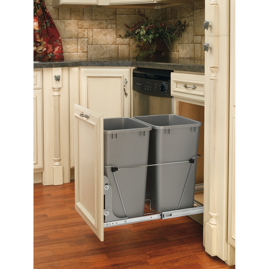 RevAShelf 35 Quart Double Trash PullOut Waste Container Bin, Min