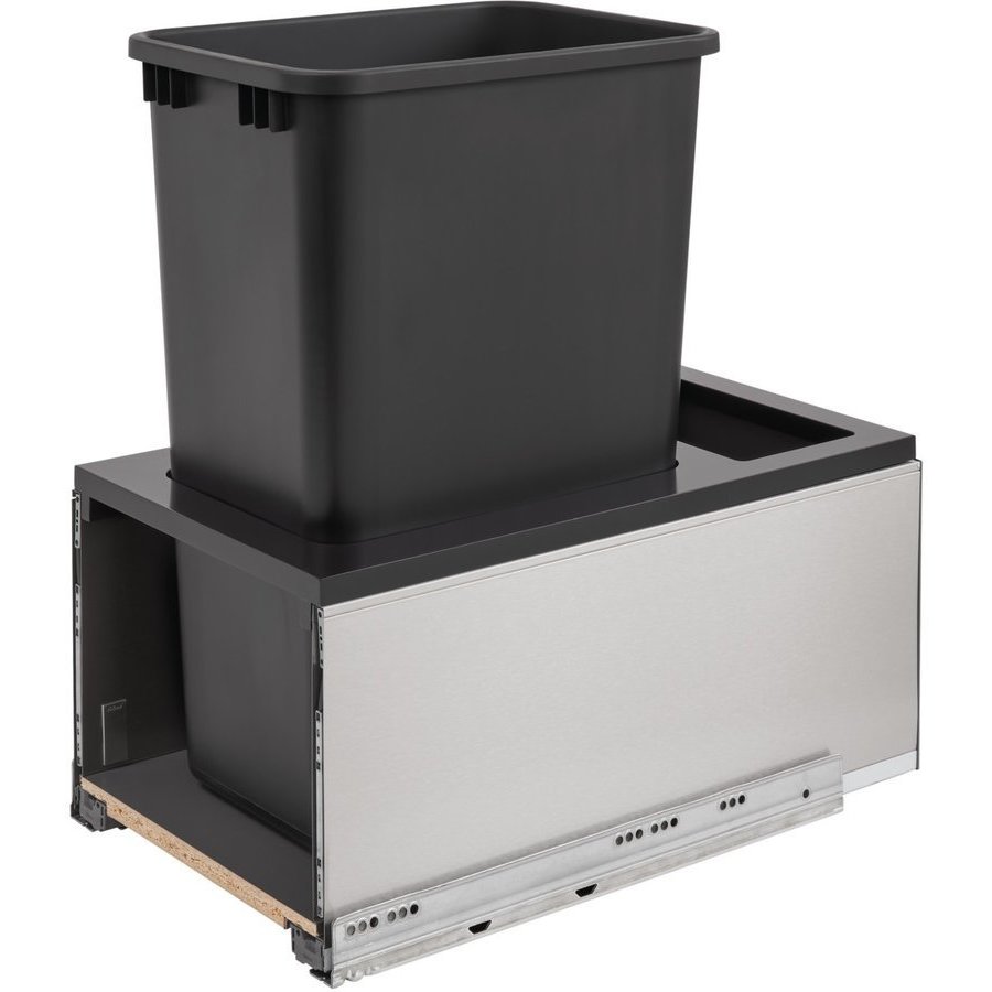 Legrabox Single Trash Pullout 50 Quart Stainless/Black 5LB1550SSBL118