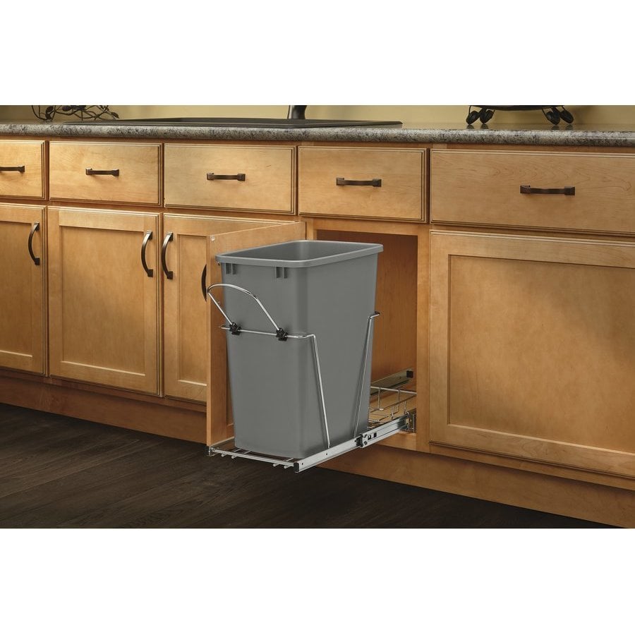 Rev A Shelf Quart Bottom Mount Single Trash Pull Out Waste Container