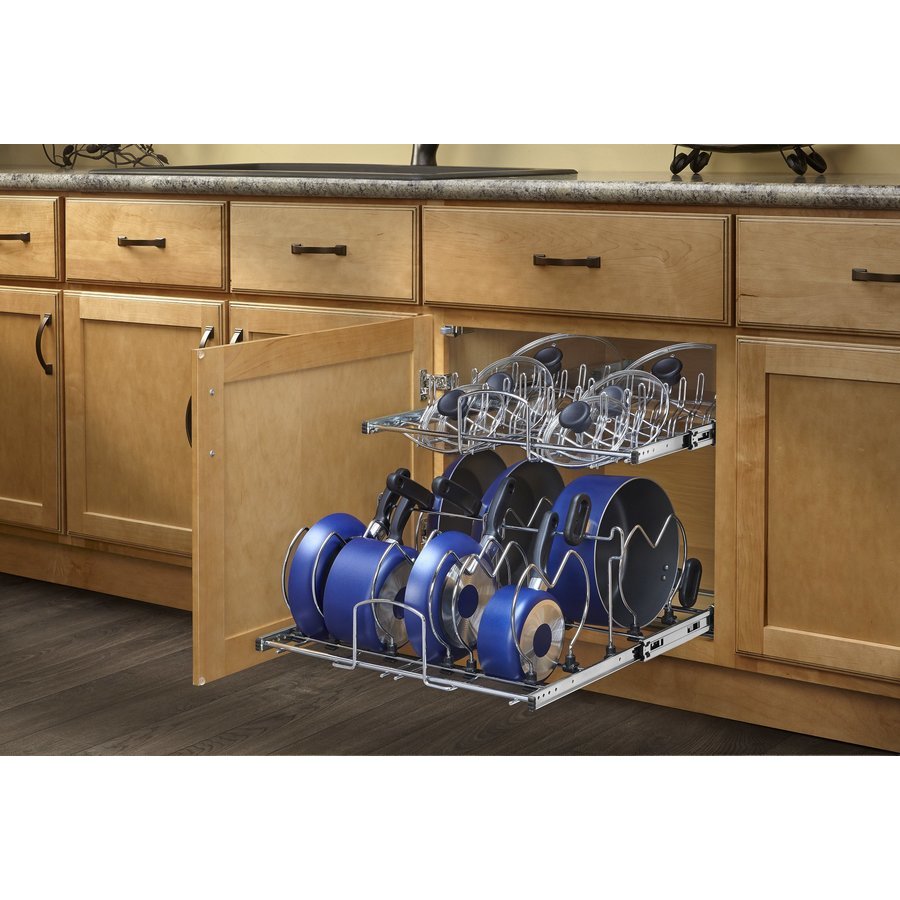 RevAShelf 203/4 Inch Width 2Tier Kitchen Base Cookware Organizer for Pots and Pans with Soft