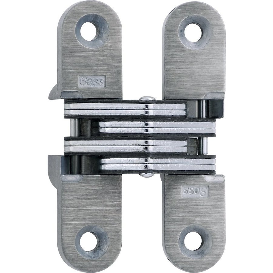 SOSS Invisible Hinges - Mortise Mount Cabinet Hinges, Satin Chrome, 1 Pair, For 3/4" To 1" Thick Material - View #5