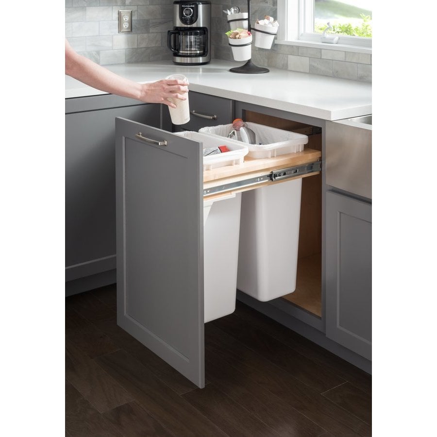 Hardware Resources CANTMD2135WK, Top Mounted SoftClose Double Trash
