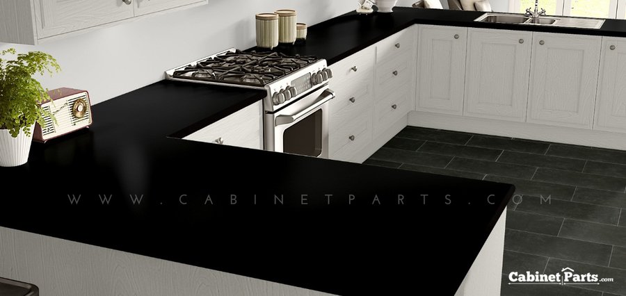 matte black formica countertop