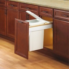 Knape and Vogt 50 Quart Bottom Mount Single Waste Bin Pullout with