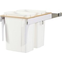 KV PDMTM15-2-35WH Trash Can, double, side mounted, 35 quart, steel