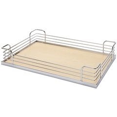 Storage Tray, Arena Plus, for 88 lbs. Weight Capacity Pantry Pull-Out and Base and Corner Units, Chrome/Maple, Depth: 295 mm (11 5/8&quot;)