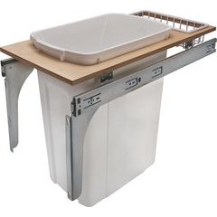 Knape and Vogt 50 Quart Bottom Mount Single Waste Bin Pullout with