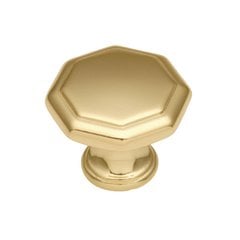 Hickory Hardware 1-1/8 Inch Diameter Polished Brass Cabinet Knob