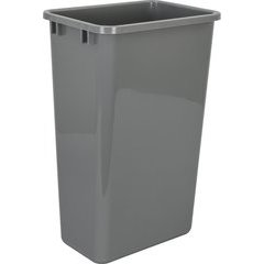 Hardware Resources Plastic Trash Can - Indoor Garbage Bin for Kitchen,  Home, Office & Commercial Use - Large Waste Disposal Tub, CAN-50GRY Plastic